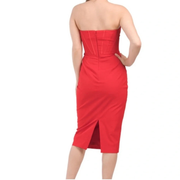DRESS THE POPULATION Anthropologie Red Convertible Bustier XXL Evening Cocktail - Picture 2 of 14